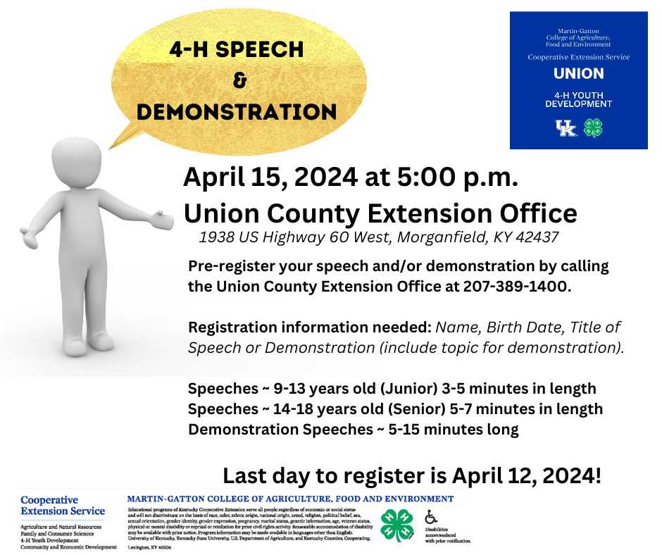 speech and demonstrations dates and information 