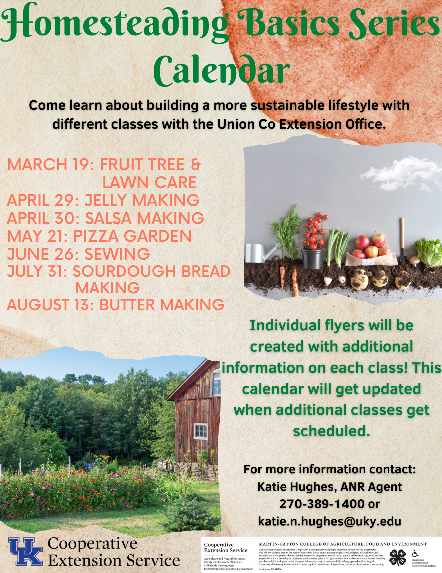 fruit,vegetables,barn,trees,garden,event,dates,times